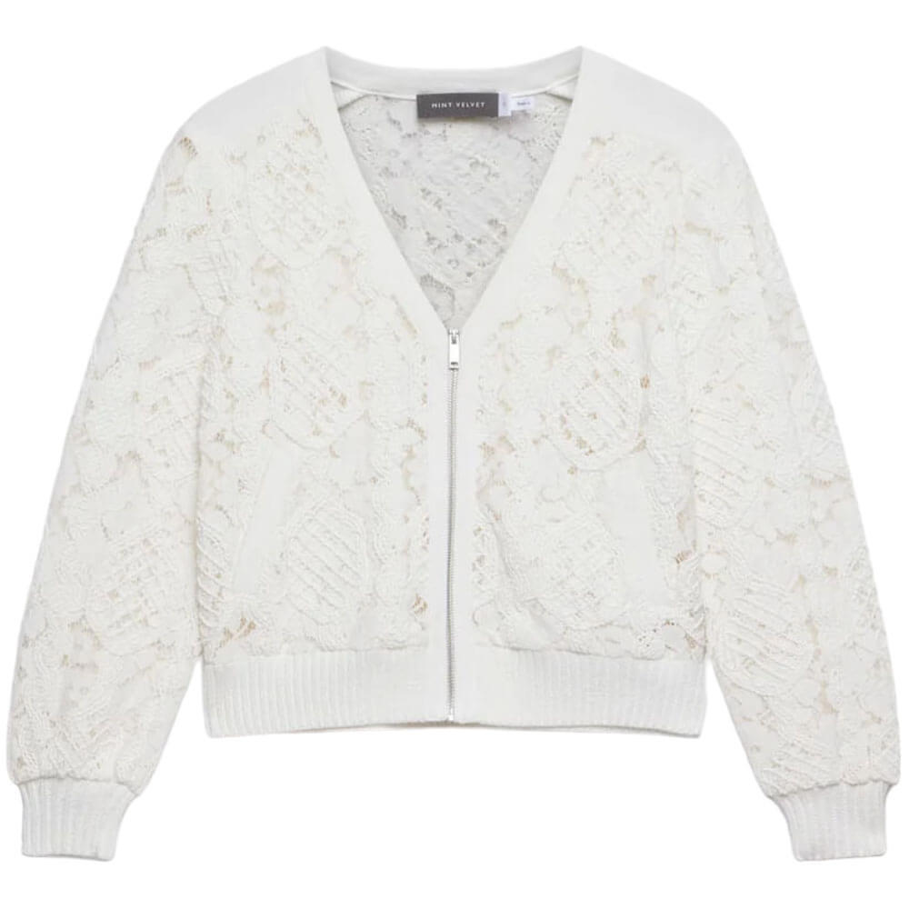 Mint Velvet White Lace Bomber Jacket | Jarrolds, Norwich