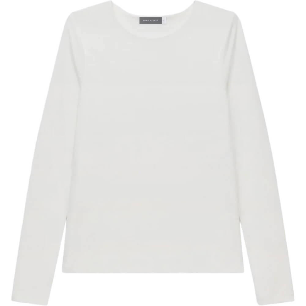 Mint Velvet White Layering Crew Neck Top | Jarrolds, Norwich