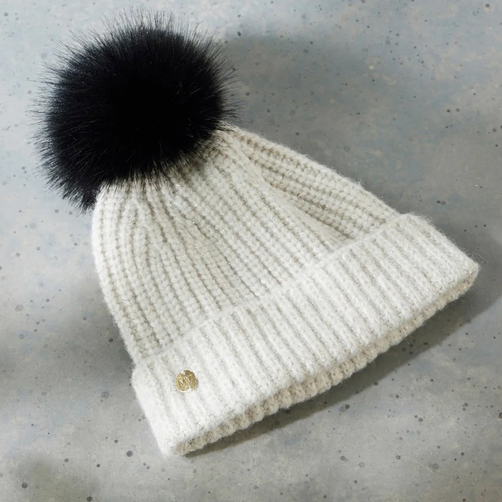 Mint Velvet White Metallic Bobble Hat | Jarrolds, Norwich