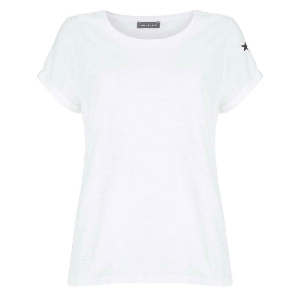 Mint Velvet White Cotton Star T Shirt Jarrolds, Norwich