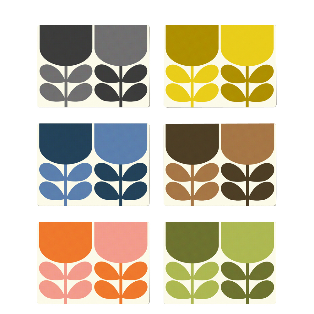 Orla Kiely Block Flower Set of 6 Placemats Jarrolds, Norwich