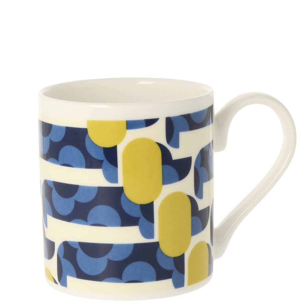 Tazza In Ceramica Orla Kiely Butterfly STEM Dandelion: 330 Ml, Design Floreale Retrò, Lavabile In Lavastoviglie E Microonde