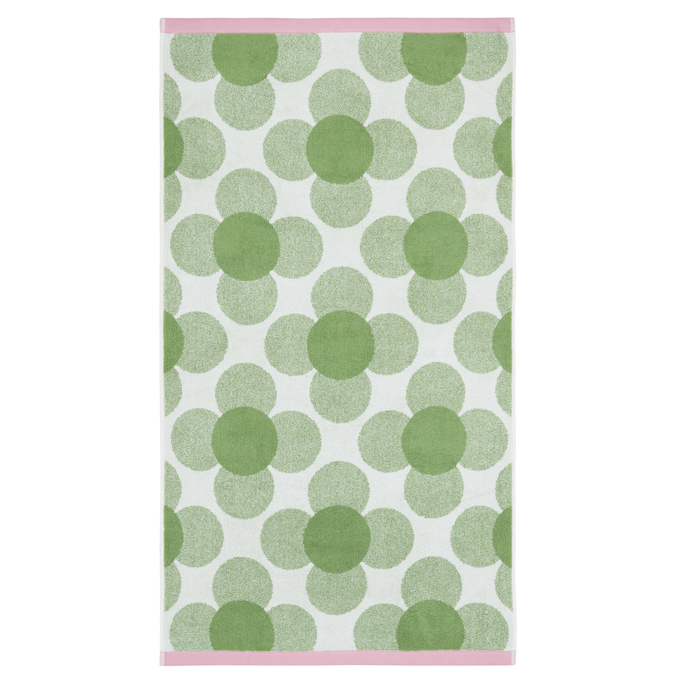 Orla Kiely Retro Flower in Clover Towel - BATH, CLOVER