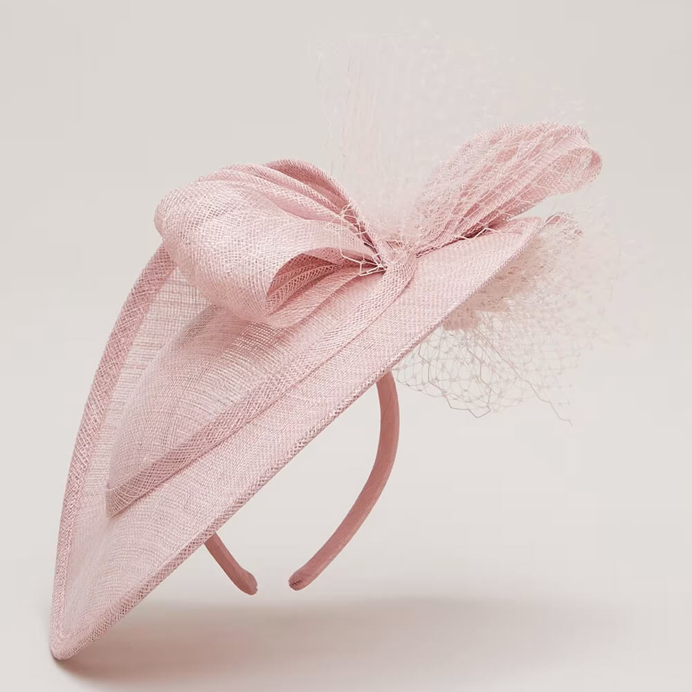 Pale pink best sale fascinator hat