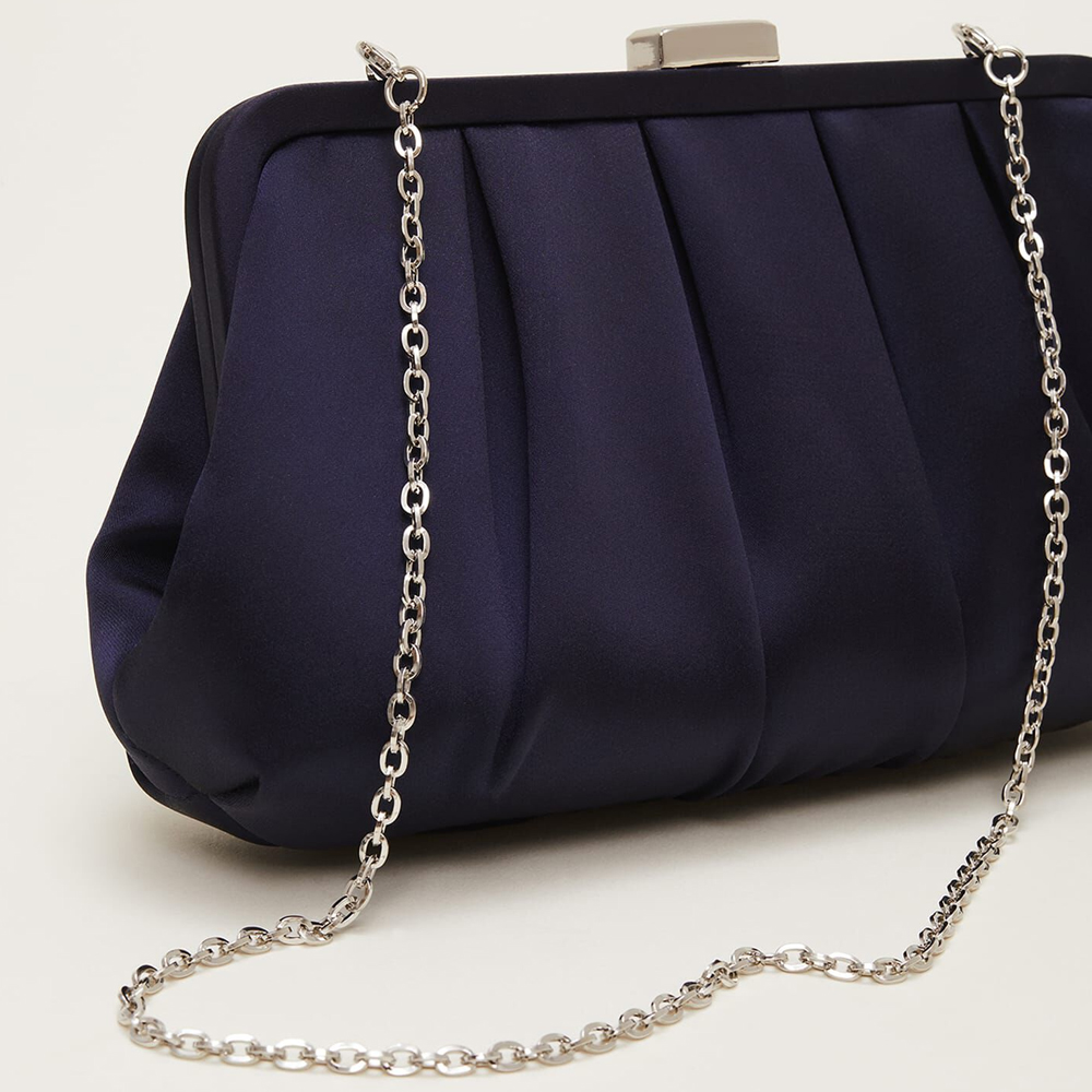 Navy clutch bag online with strap