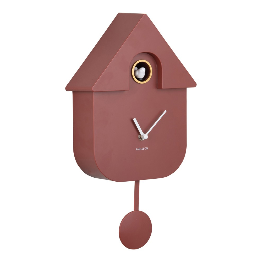 Present Time Karlsson Wall Clock Modern Cuckoo - OCHRERED