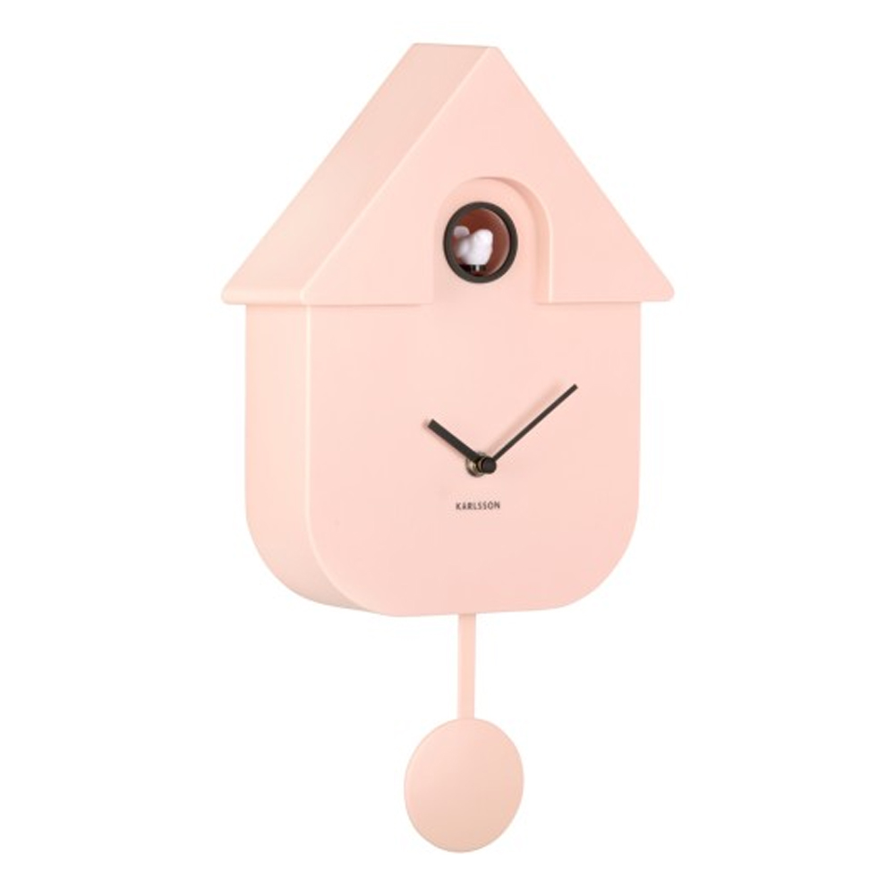 Present Time Karlsson Wall Clock Modern Cuckoo - SOFTPINK