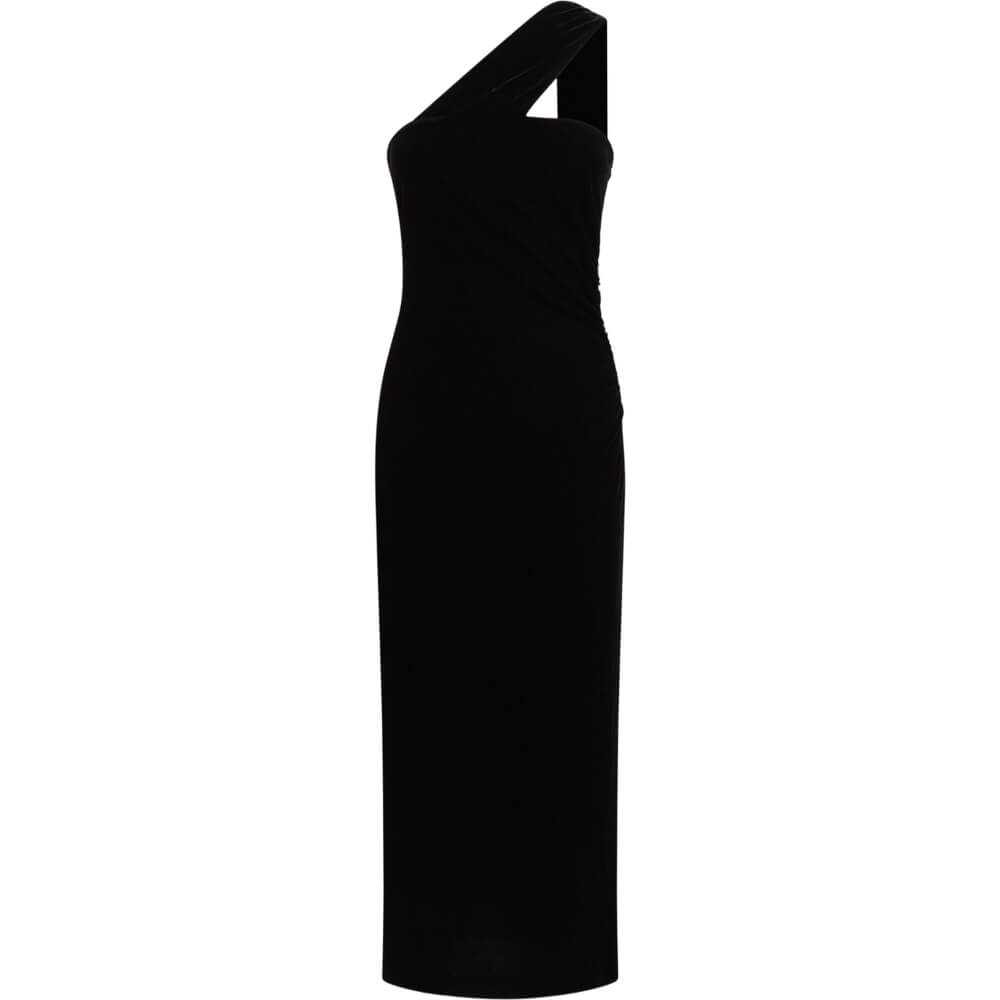 REISS ABBEY Velvet One Shoulder Midi Dress | Jarrolds, Norwich