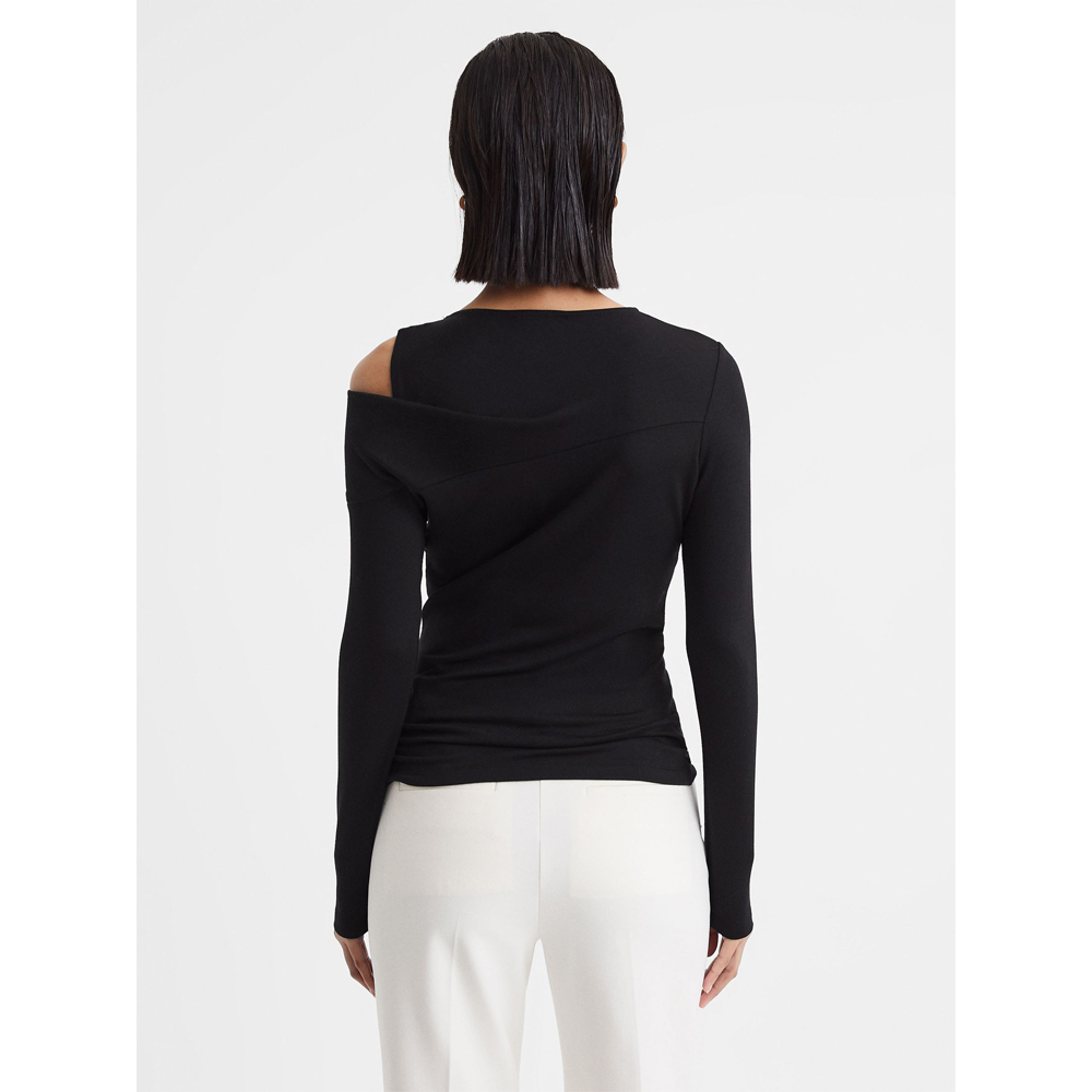 Reiss Lavinia Drape Shoulder Black Medium & Large