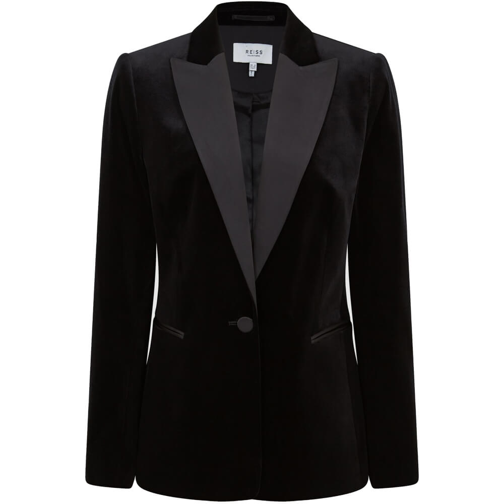 REISS OPAL Fitted Velvet Single Breasted Suit Blazer | Jarrolds, Norwich