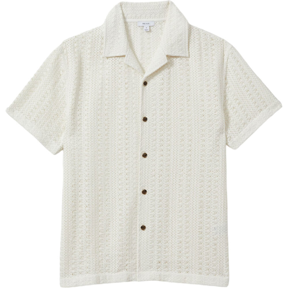 REISS PARADISE Cotton Crochet Cuban Collar Shirt | Jarrolds, Norwich