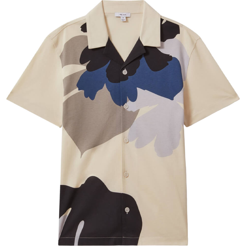 REISS PARC Cotton Floral Print Cuban Collar Shirt | Jarrolds, Norwich