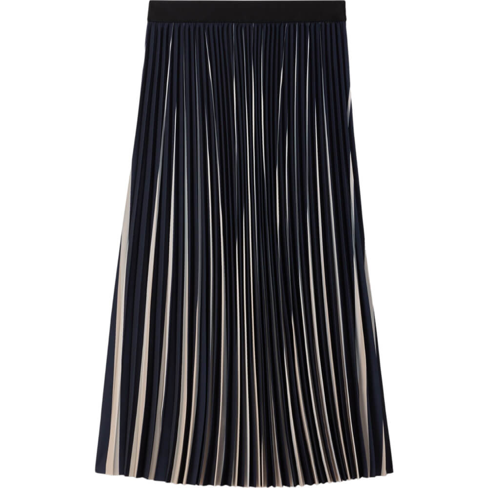 REISS SAIGE Pleated Striped Midi Skirt | Jarrolds, Norwich