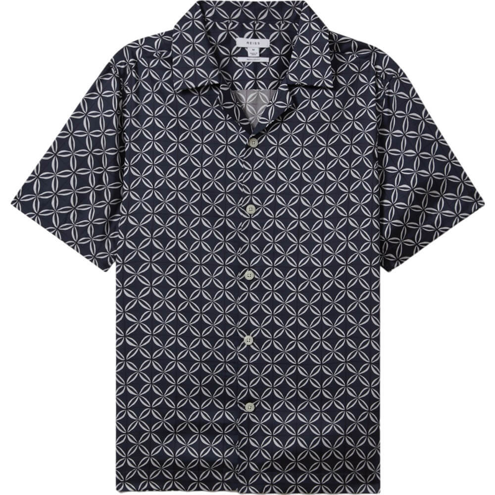 REISS TINTIPAN Printed Cuban Collar Shirt | Jarrolds, Norwich