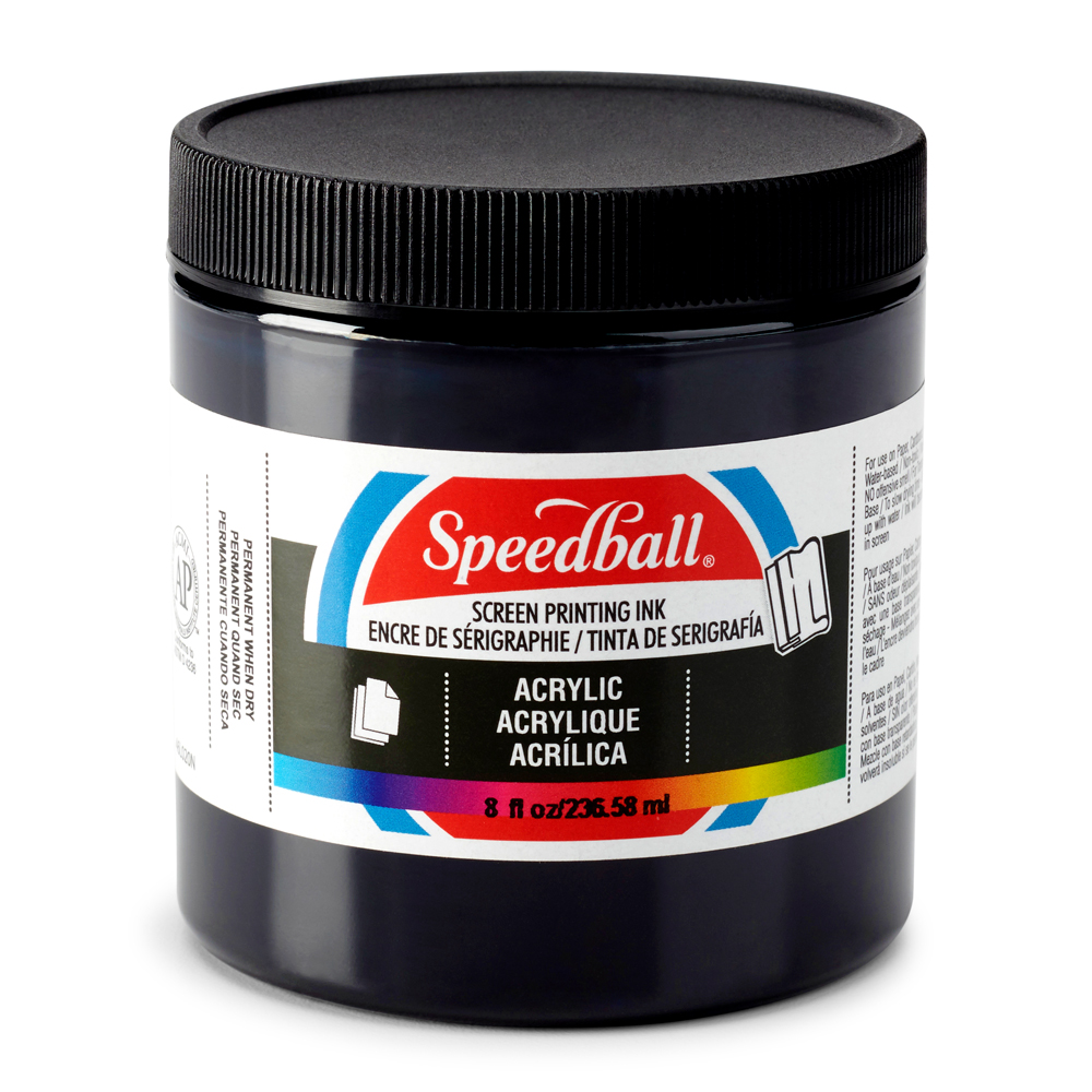 Speedball 8oz Acrylic Screen Printing Ink - BLACK