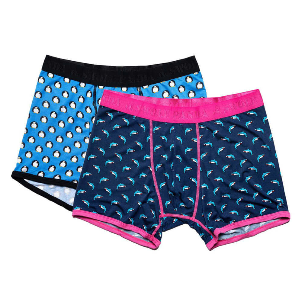 Swole Panda Bamboo Boxers 2 Pack - Penguins & Sharks | Jarrolds, Norwich