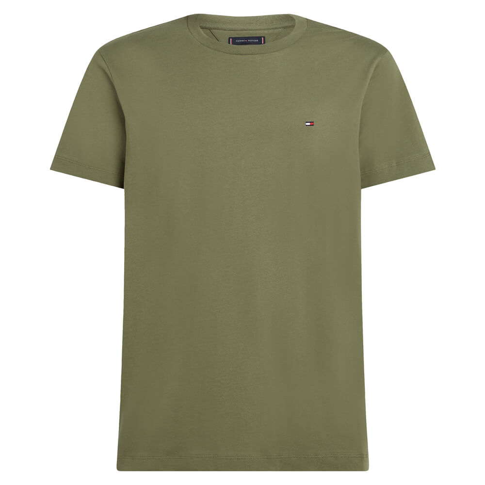 Tommy Hilfiger Flag Embroidery T-Shirt - S, Battle Green