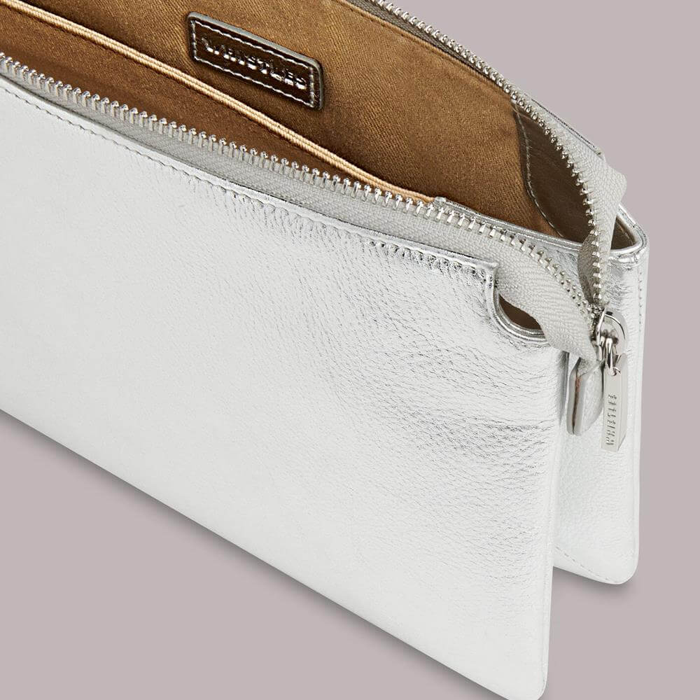 Leather Whistles Silver Clutch Whistles Silver Elita Double Pouch