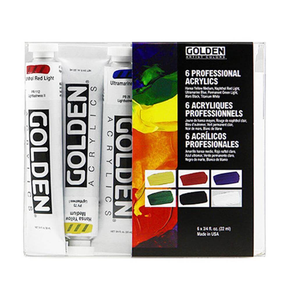 Golden Heavy Body Introductory Set 6 - 22ml Acrylic