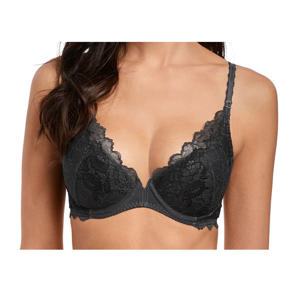 Lace Perfection Charcoal Plunge Bra from Wacoal
