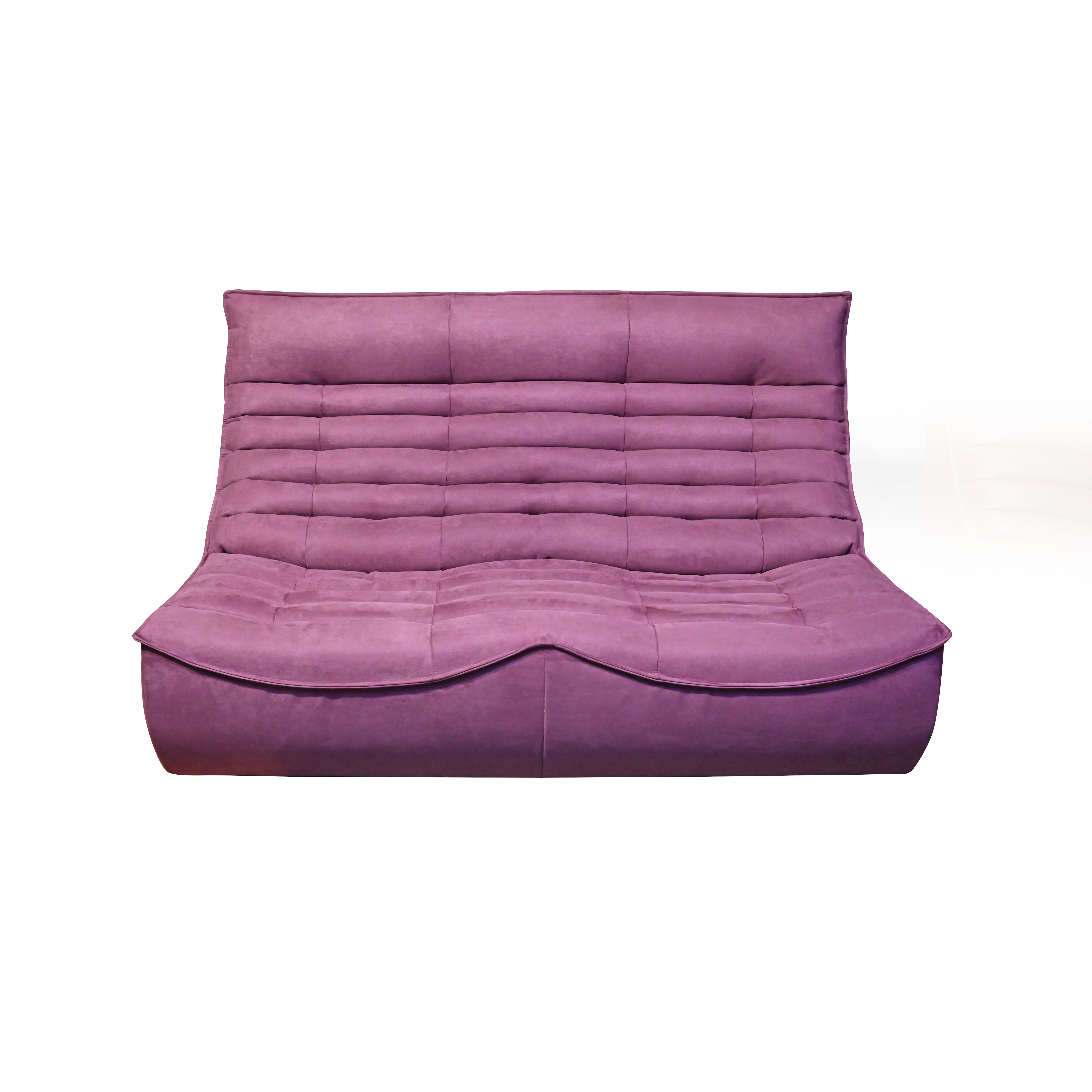 Armless deals velvet sofa